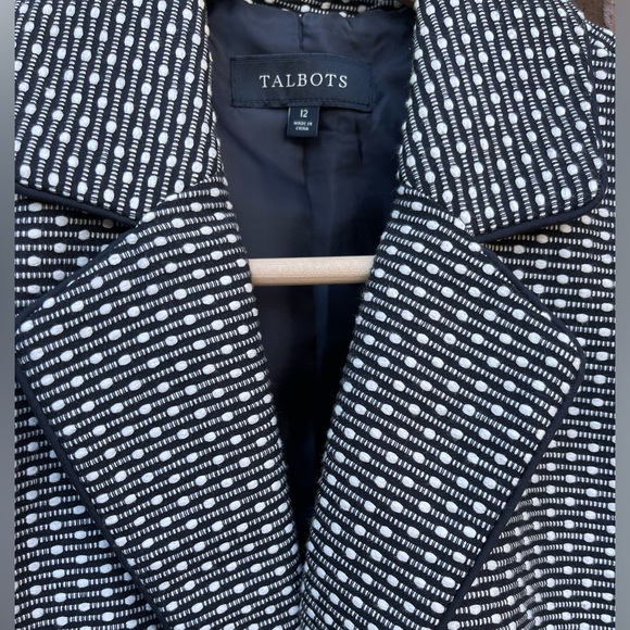 🖤NWOT Talbots size 12 black/white blazer. Stunning jacket. A closet staple! - Picture 7 of 11